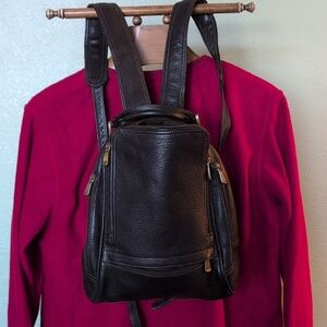 Chic Black Leather Women's Backpack